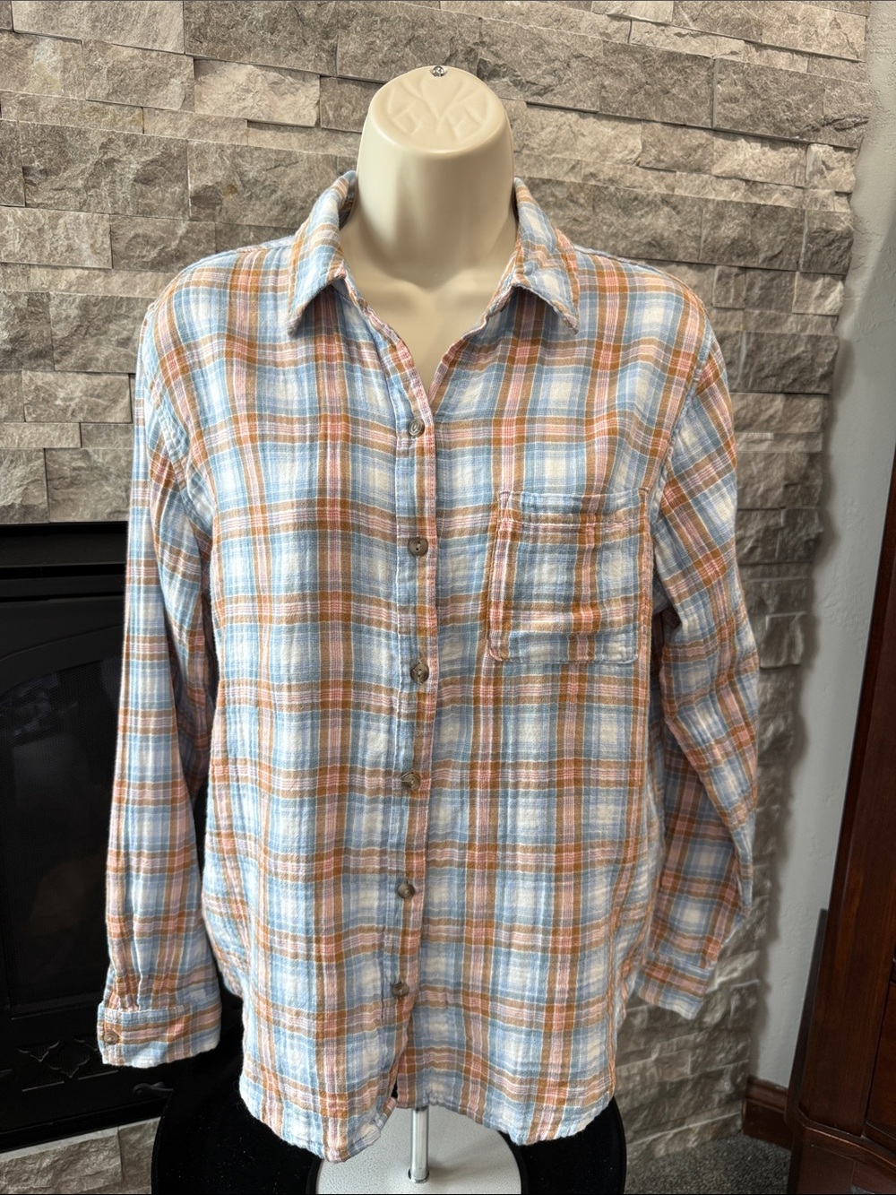 Universal Thread Plaid Shirt - Blue and Orange